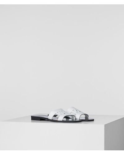 Karl Lagerfeld Skoot Ii Karl Cut-out Sandals - White