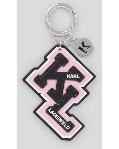 Karl Lagerfeld K/ikonik Varsity Keychain - White