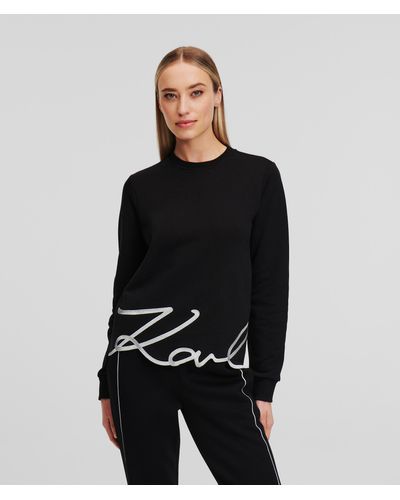 Karl Lagerfeld Karl Signature Hem Sweatshirt - Black