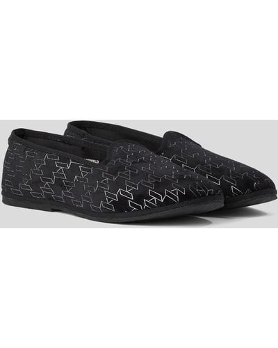 Karl Lagerfeld Kl Monogram Slippers - Black