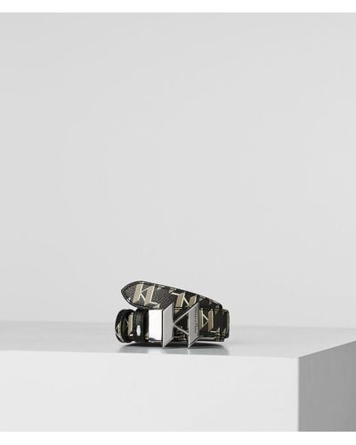 Karl Lagerfeld K/monogram All-over Print Reversible Belt - Black