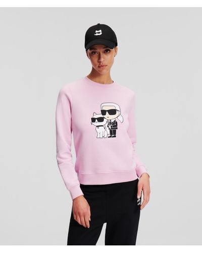 Karl Lagerfeld Karl Ikonik Karl & Choupette Sweatshirt - Pink