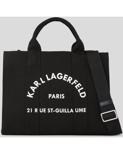 Karl Lagerfeld Cabas Carré De Taille Moyenne Rue St-guillaume - Noir