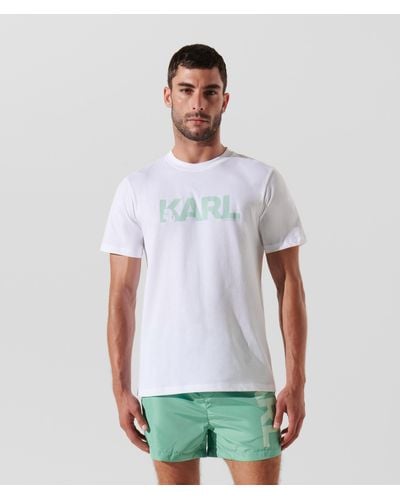 Karl Lagerfeld T-shirt De Plage À Logo Karl - Blanc