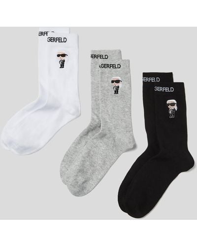 Karl Lagerfeld K/ikonik Socks 3 Pack - White
