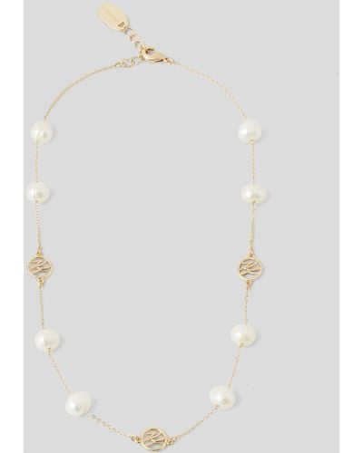 Karl Lagerfeld K/autograph Pearls Charm Necklace - White