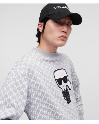 Karl Lagerfeld Ikonik Karl All-over Monogram Sweatshirt - Grey