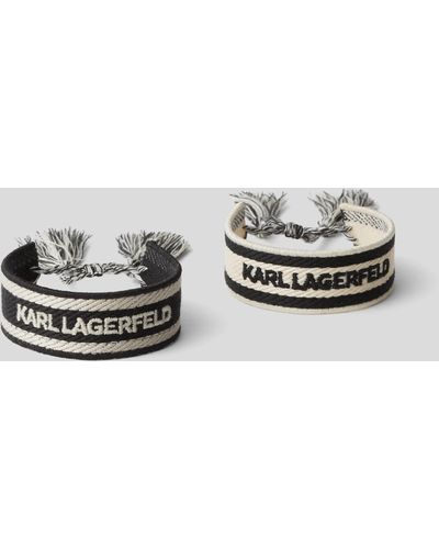 Karl Lagerfeld K/essential Woven Bracelet – 2 Pack - White