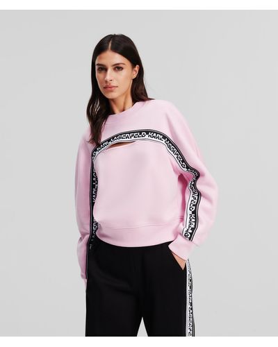 Karl Lagerfeld Karl Logo Cut-out Sweatshirt - Pink