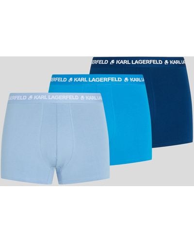 Karl Lagerfeld Caleçons Multicolores Avec Logo Karl - Lot De 3 - Bleu