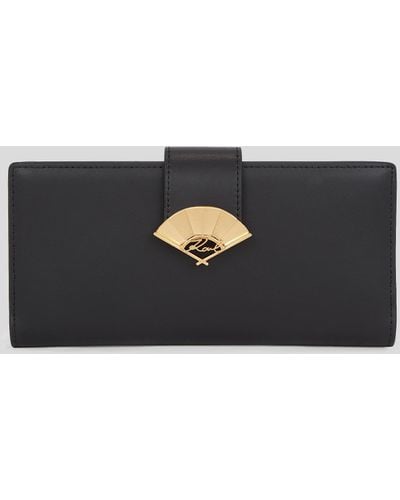 Karl Lagerfeld K/signature Fan Continental Wallet - Black