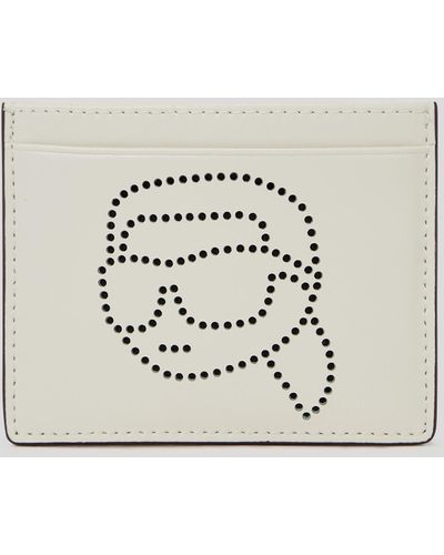 Karl Lagerfeld K/ikonik Perforated Cardholder - Metallic