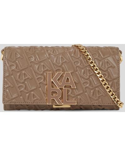 Karl Lagerfeld K/karl Logo Wallet On Chain - Brown