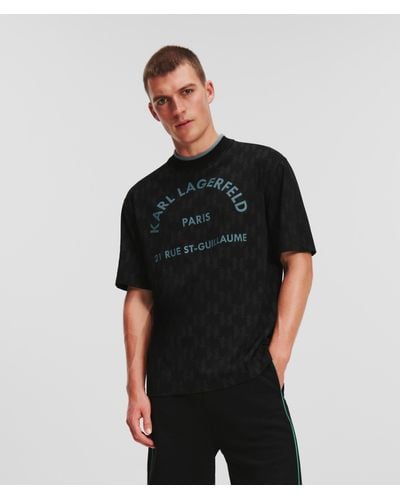 Karl Lagerfeld Rue St-guillaume Monogram T-shirt - Black