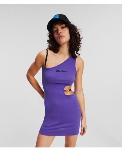 Karl Lagerfeld Klj Cut-out Tank Dress - Purple