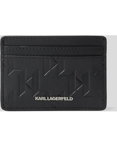 Karl Lagerfeld K/loom Leather Card Holder - Black