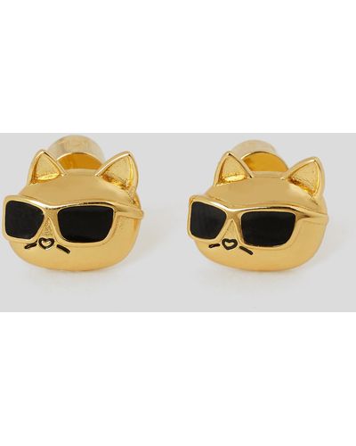 Karl Lagerfeld K/ikonik Choupette Stud Earrings - Yellow