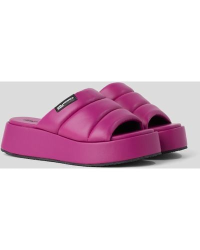Karl Lagerfeld Klj Wedge Puffa Slides - Purple