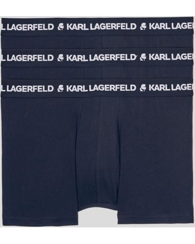 Karl Lagerfeld Karl Logo Monochrome Trunks - 3 Pack - Blue