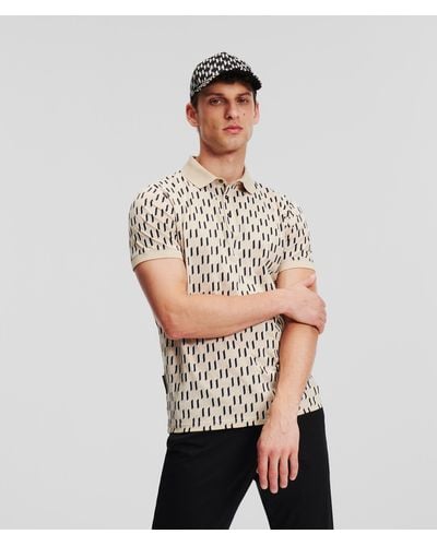 Karl Lagerfeld Patterned Polo Shirt - White