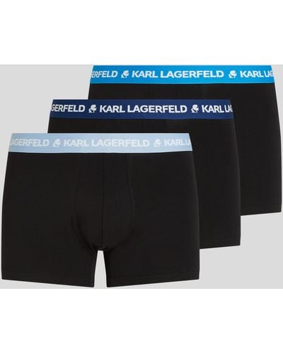 Karl Lagerfeld Karl Logo Trunks - 3 Pack - Blue