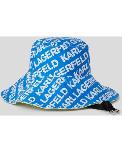 Karl Lagerfeld Karl Logo Beach Bucket Hat - Blue