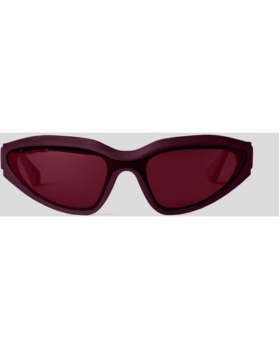 Karl Lagerfeld Kl Monogram Logo Wrap-around Sunglasses - Purple