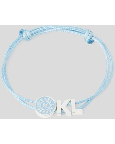 Karl Lagerfeld Bracelet Tissé À Breloque Kl - Bleu