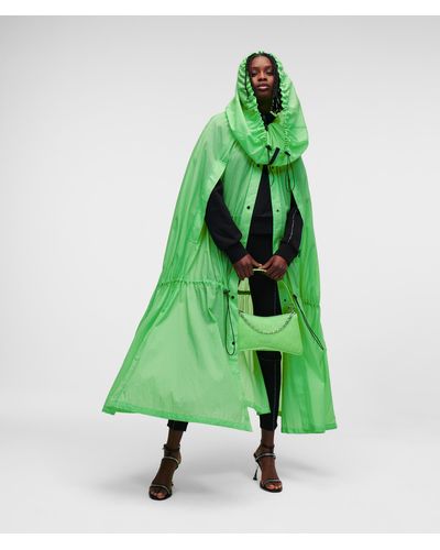 Karl Lagerfeld Voluminous Raincoat Handpicked By Hun Kim - Green
