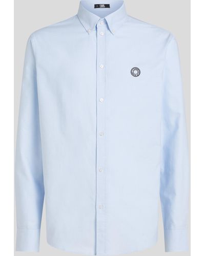 Karl Lagerfeld Circle Logo Oxford Shirt - Blue