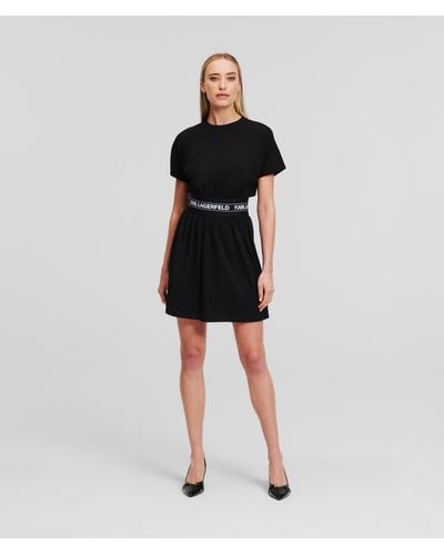 Karl Lagerfeld Karl Logo Tape T-shirt Dress - Black