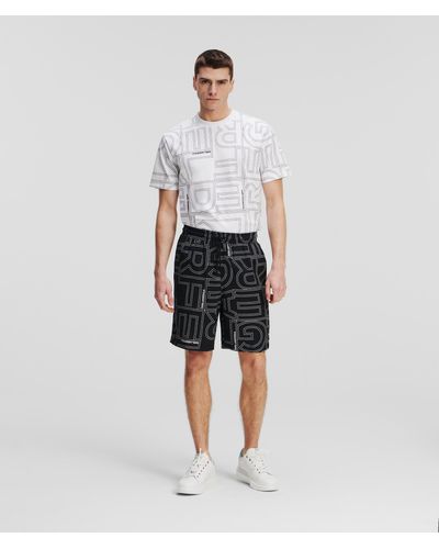 Karl Lagerfeld All-over Karl Logo Shorts - White