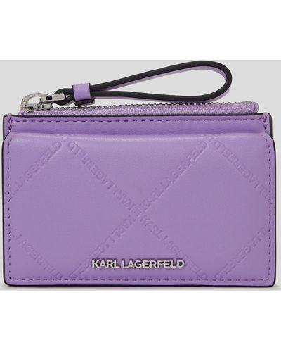 Karl Lagerfeld K/skuare Zip Cardholder - Purple