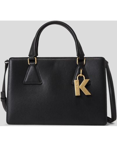 Karl Lagerfeld K/lock Medium Top Handle Bag - Black