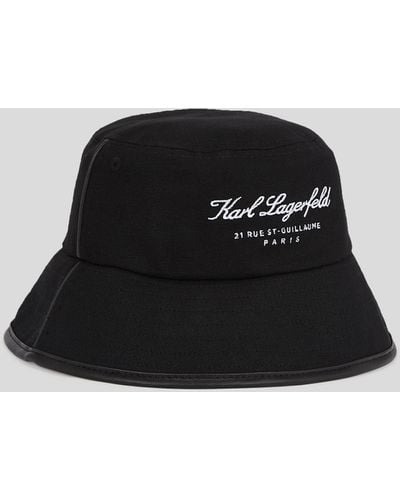 Karl Lagerfeld Hotel Karl Bucket Hat - Black