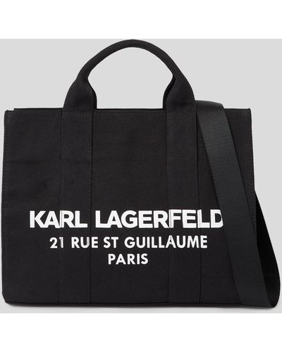 Karl Lagerfeld Rue St-guillaume Square Canvas Shopper - Black