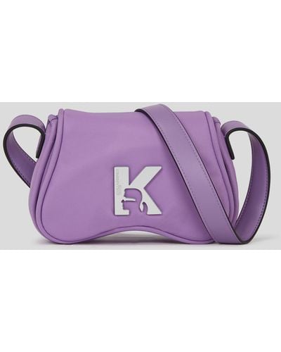 Karl Lagerfeld Klj Sunglasses Nylon Nano Crossbody Bag - Purple