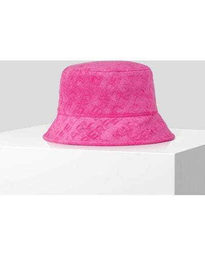 Karl Lagerfeld K/logo Beach Terry Bucket Hat - Pink