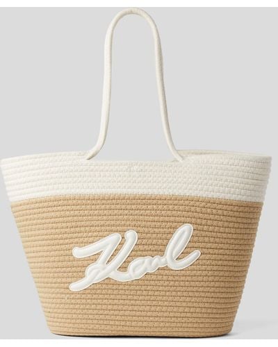 Karl Lagerfeld K/signature Beach Basket Bag - Natural