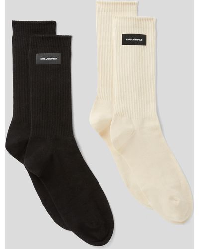 Karl Lagerfeld Essential Logo Socks – 2 Pack - Black