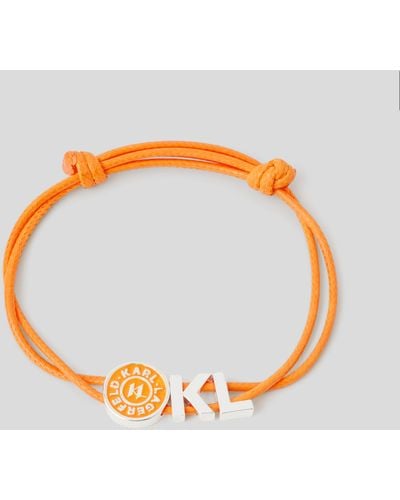 Karl Lagerfeld Bracelet Tissé À Breloque Kl - Orange