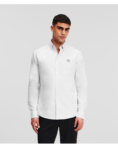 Karl Lagerfeld Circle Logo Oxford Shirt - White