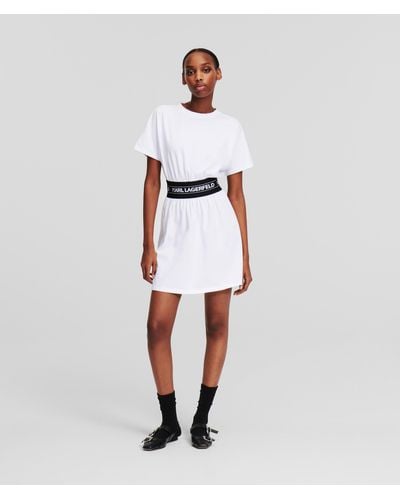 Karl Lagerfeld Karl Logo Tape T-shirt Dress - White