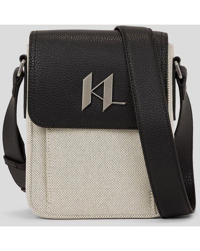 Karl Lagerfeld K/plak Canvas Crossbody Bag - Black