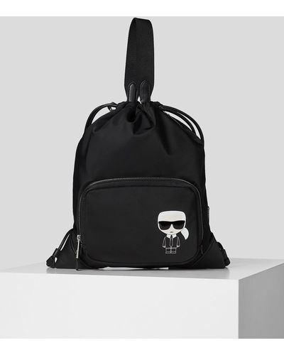 Karl Lagerfeld K/ikonik Nylon Convertible Backpack - Black