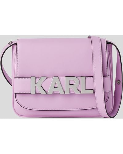 Karl Lagerfeld K/letters Flap Crossbody Bag - Purple