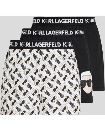 Karl Lagerfeld Caleçons Tissés K/ikonik - Lot De 3 - Noir