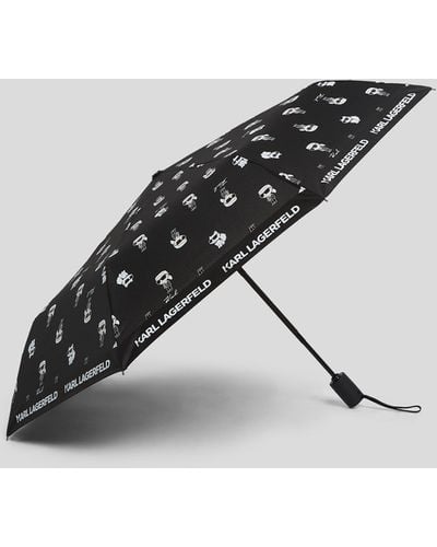 Karl Lagerfeld K/ikonik All-over Print Umbrella - Black