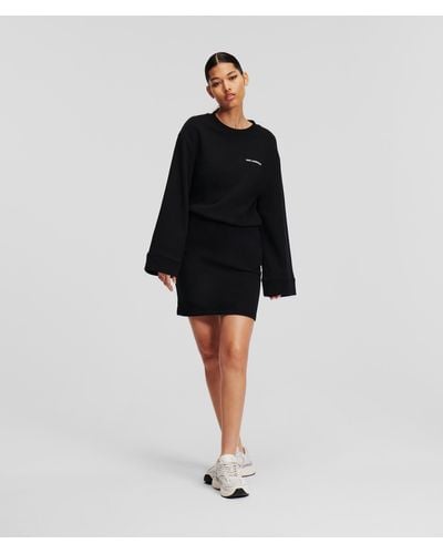 Karl Lagerfeld Wide-sleeve Sweat Dress - Black