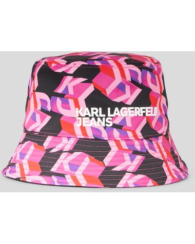 Karl Lagerfeld Monogram-print Bucket Hat - Pink